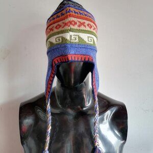Peruvian Chullo Knitted Wool Reversible Winter